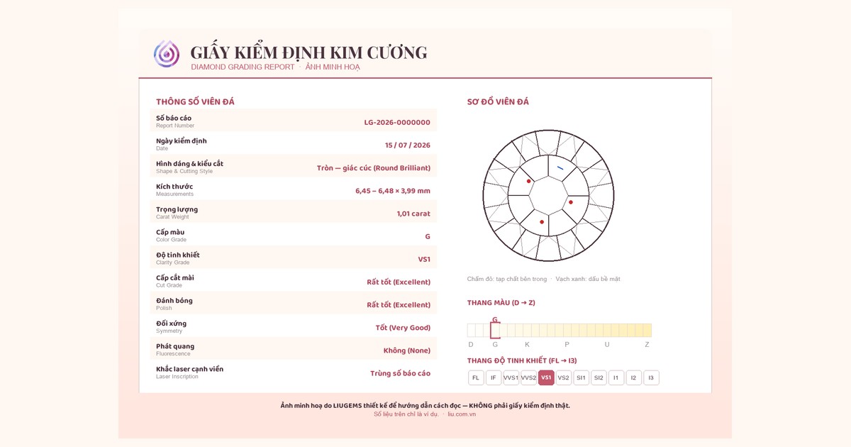 Giấy Kiểm Định Kim Cương Gồm Những Thông Số Nào? Hướng Dẫn Đọc Dựa Trên Khoa Học