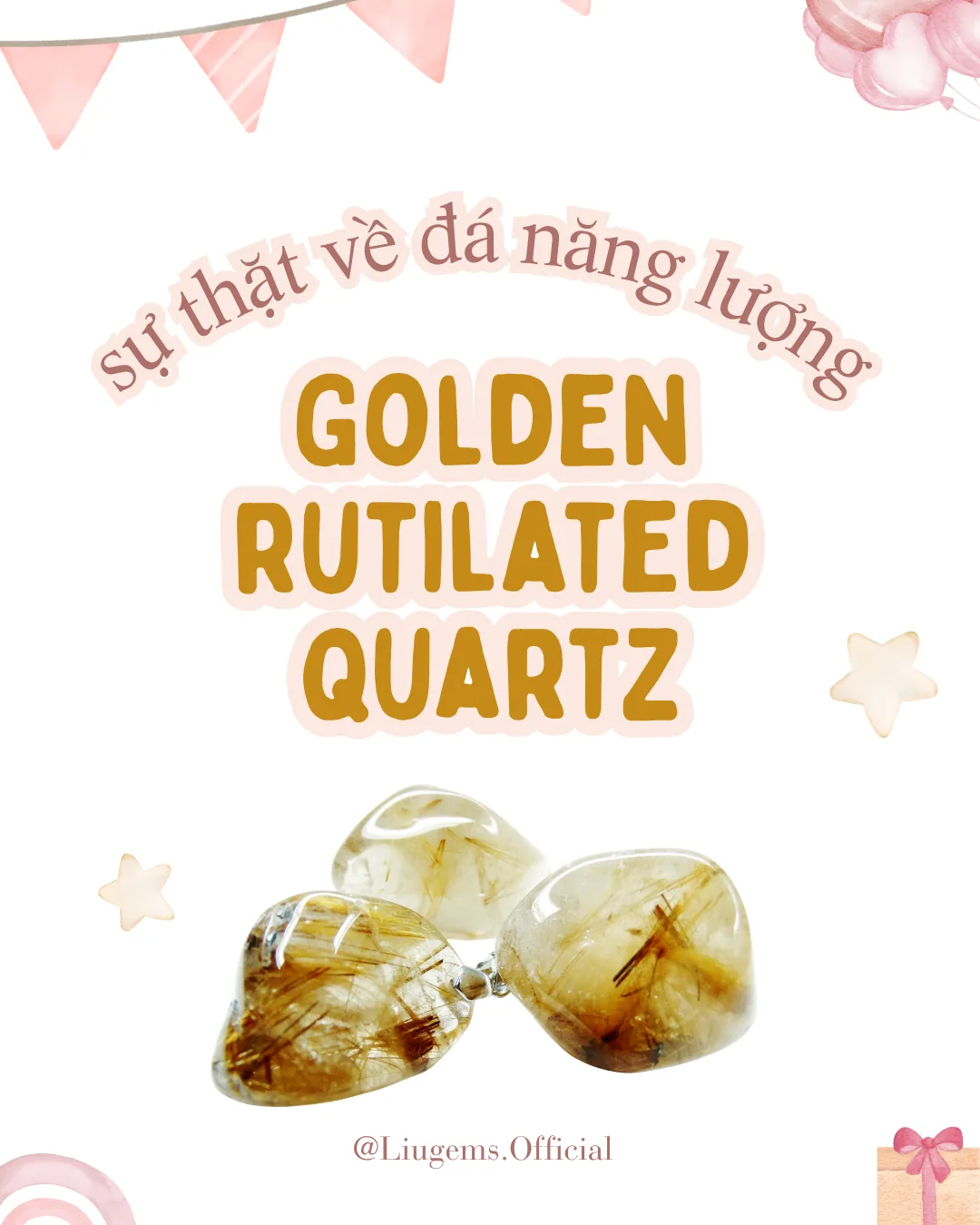 Golden rutilated quartz là gì? 4 loại đá có thể kết hợp