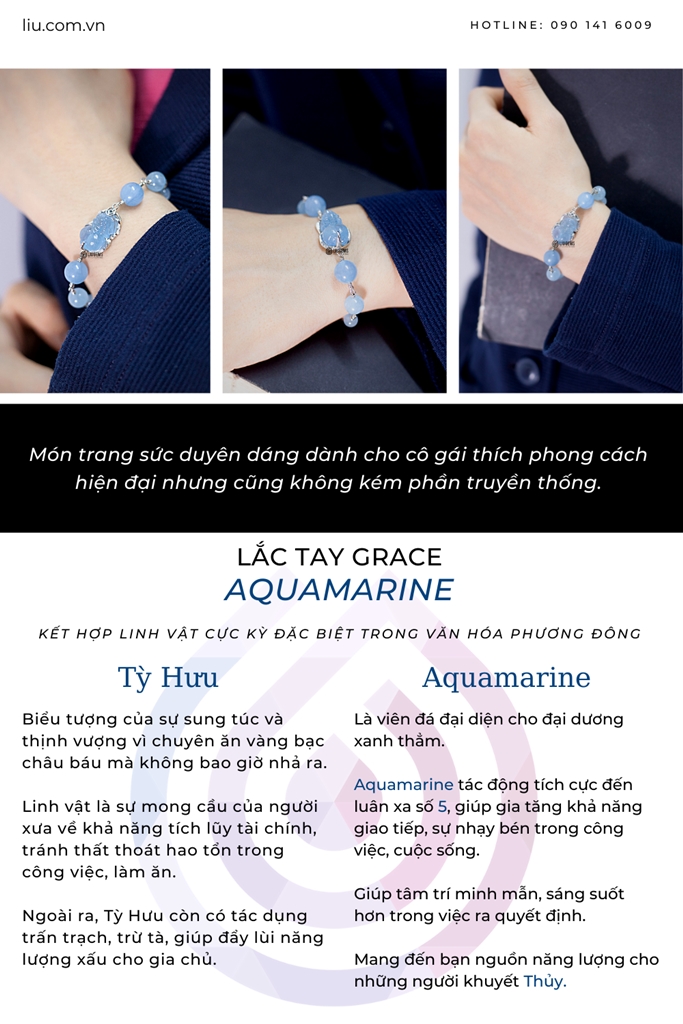 aquamarine có tác dụng mang lại sự linh hoạt trong giao tiếp, cải thiện cân bằng làm mát bản mệnh khuyết thủy cho bạn 